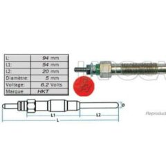 BOUGIE DE PRECHAUFFAGE 6.2 VOLTS