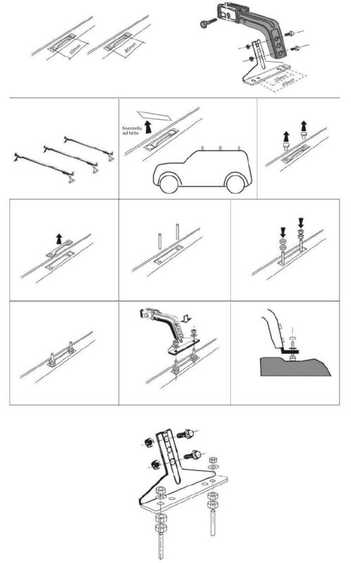 BARRE DE TOIT ALUMINIUM pour toyota KDJ120/125 et 150-155 Kit de 3 barres