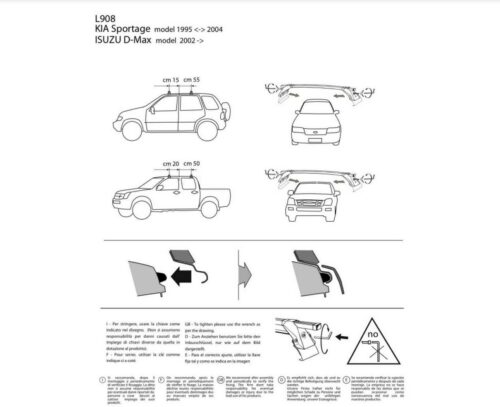 BARRES DE TOIT ACIER - KIA SPORTAGE / ISUZU DMAX jusqu'à 2012