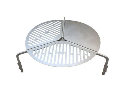 GRILLE DE BBQ SUR ROUE DE SECOURS en acier inox