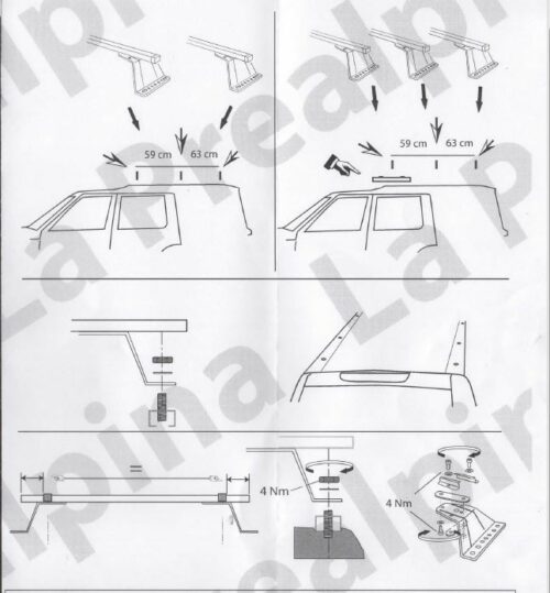 BARRE DE TOIT ACIER BLACK DISCO 3 & 4 SANS Option Rails