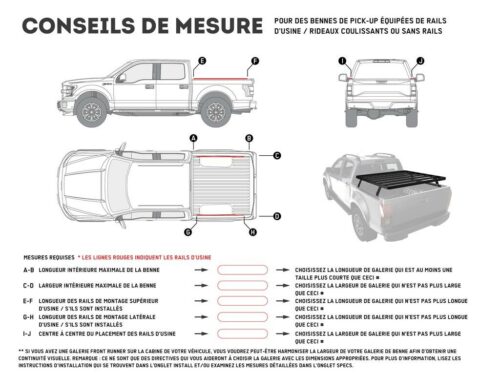 KIT DE GALERIE SLIMLINE II POUR UNE BENNE DE PICK-UP / 1427MM(L) X 1560MM(L) - DE FRONT RUNNER