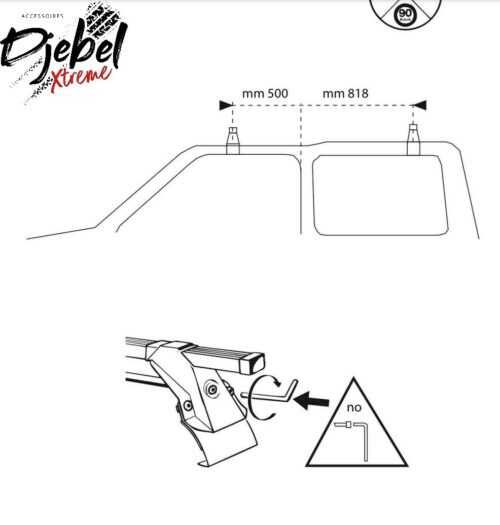 BARRE DE TOIT MITSUBISHI PAJERO II 2 PORTES V24 KIT 2 BARRES ALU