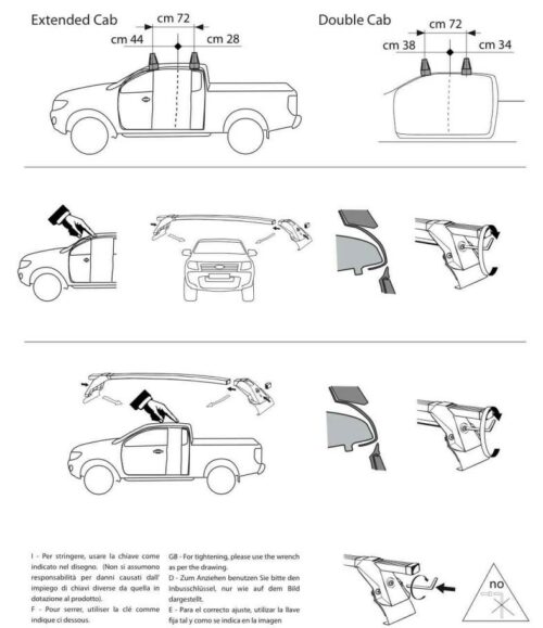 BARRES DE TOIT AERO ALUMINIUM HD - FORD RANGER 2012 + ( sans barres Longitudinales )